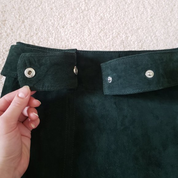 100% GENUINE LEATHER GREEN SKIRTS - ZARA - Picture 6 of 11